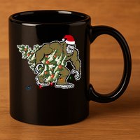 Bigfoot Stole Christmas 11oz C Handle Ceramic Mug