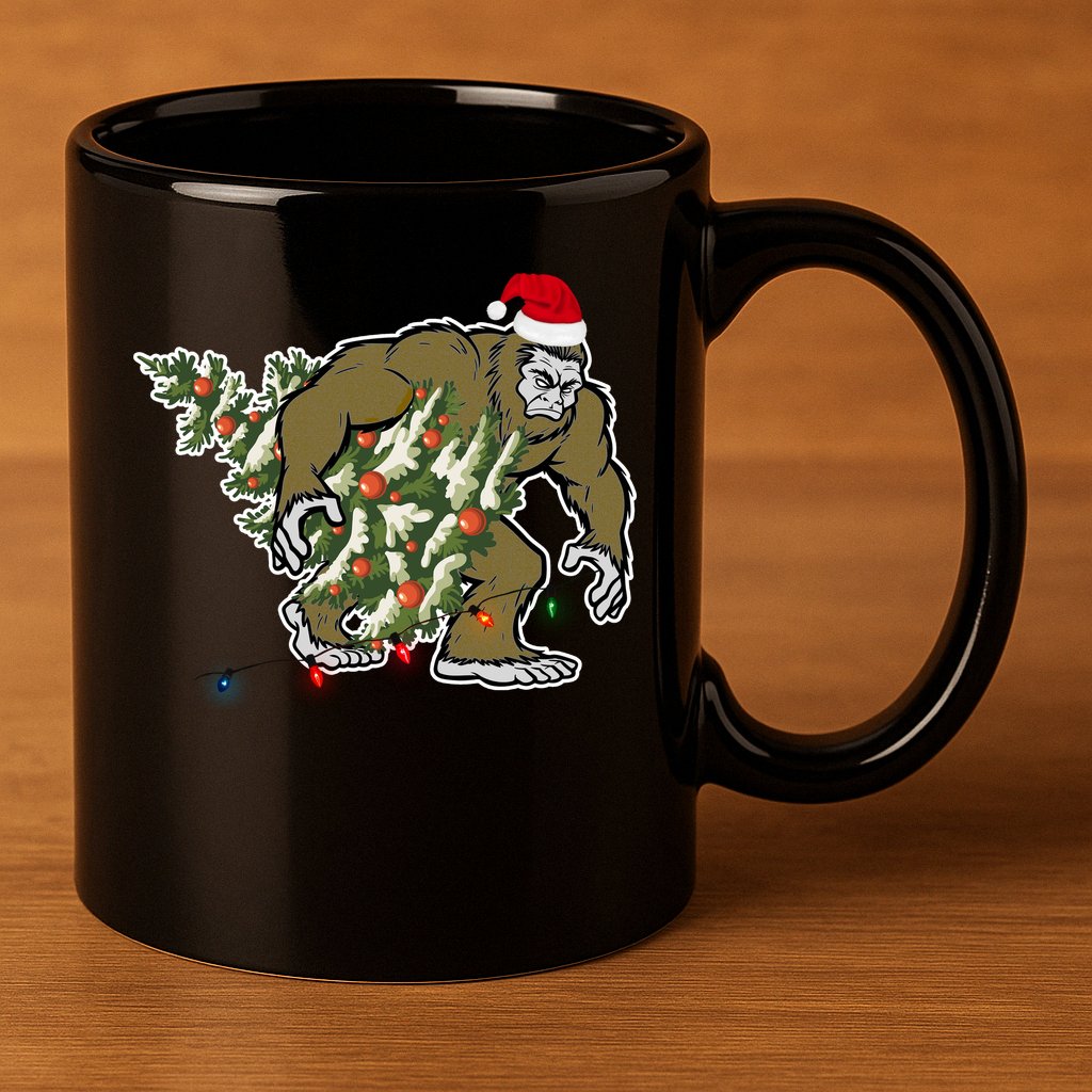 Bigfoot Stole Christmas 11oz C Handle Ceramic Mug