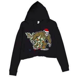 Bigfoot Stole Christmas Crop Fleece Hoodie