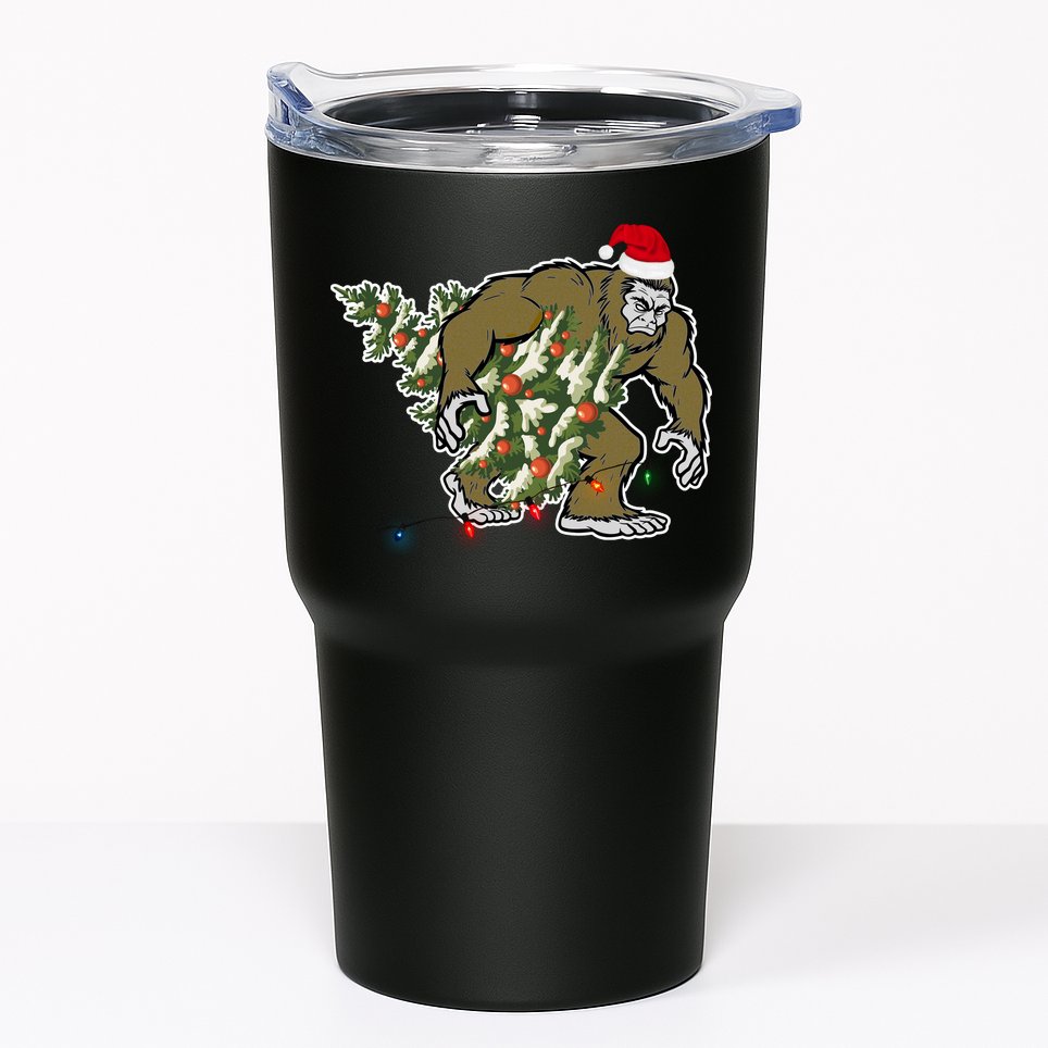 Bigfoot Stole Christmas Tumbler