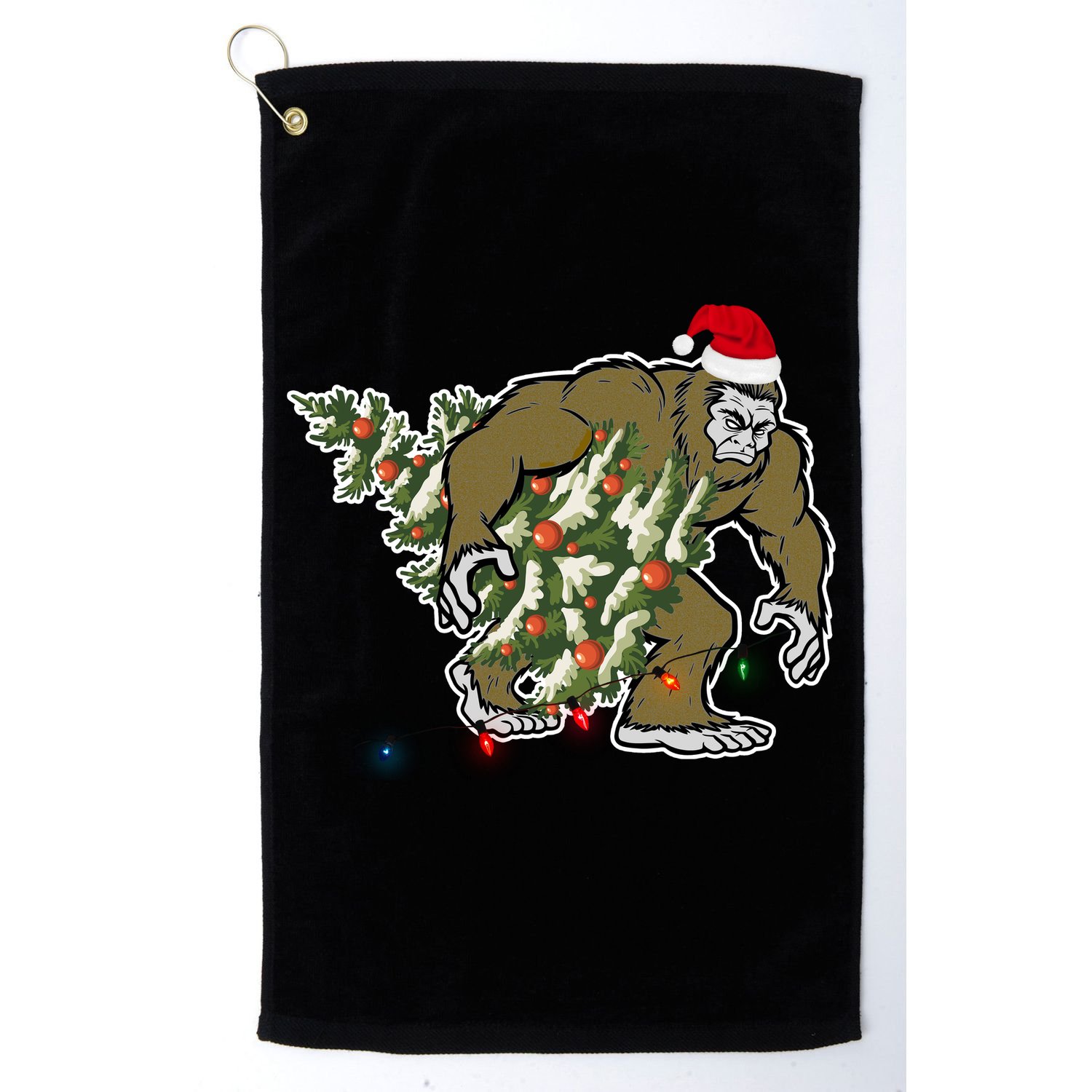 Bigfoot Stole Christmas Golf Towel
