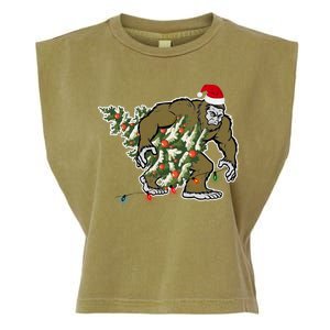 Bigfoot Stole Christmas Garment-Dyed Women's Muscle Tee