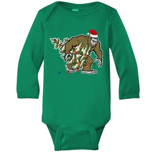 Bigfoot Stole Christmas Baby Long Sleeve Bodysuit