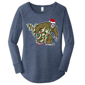 Bigfoot Stole Christmas Women's Perfect Tri Tunic Long Sleeve Shirt