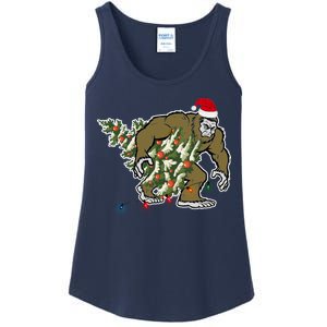 Bigfoot Stole Christmas Ladies Essential Tank