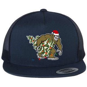 Bigfoot Stole Christmas Flat Bill Trucker Hat