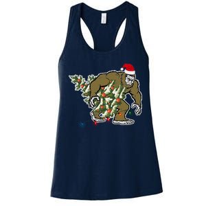 Bigfoot Stole Christmas Women's Racerback Tank