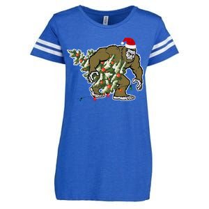 Bigfoot Stole Christmas Enza Ladies Jersey Football T-Shirt