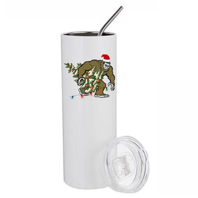 Bigfoot Stole Christmas Stainless Steel Tumbler