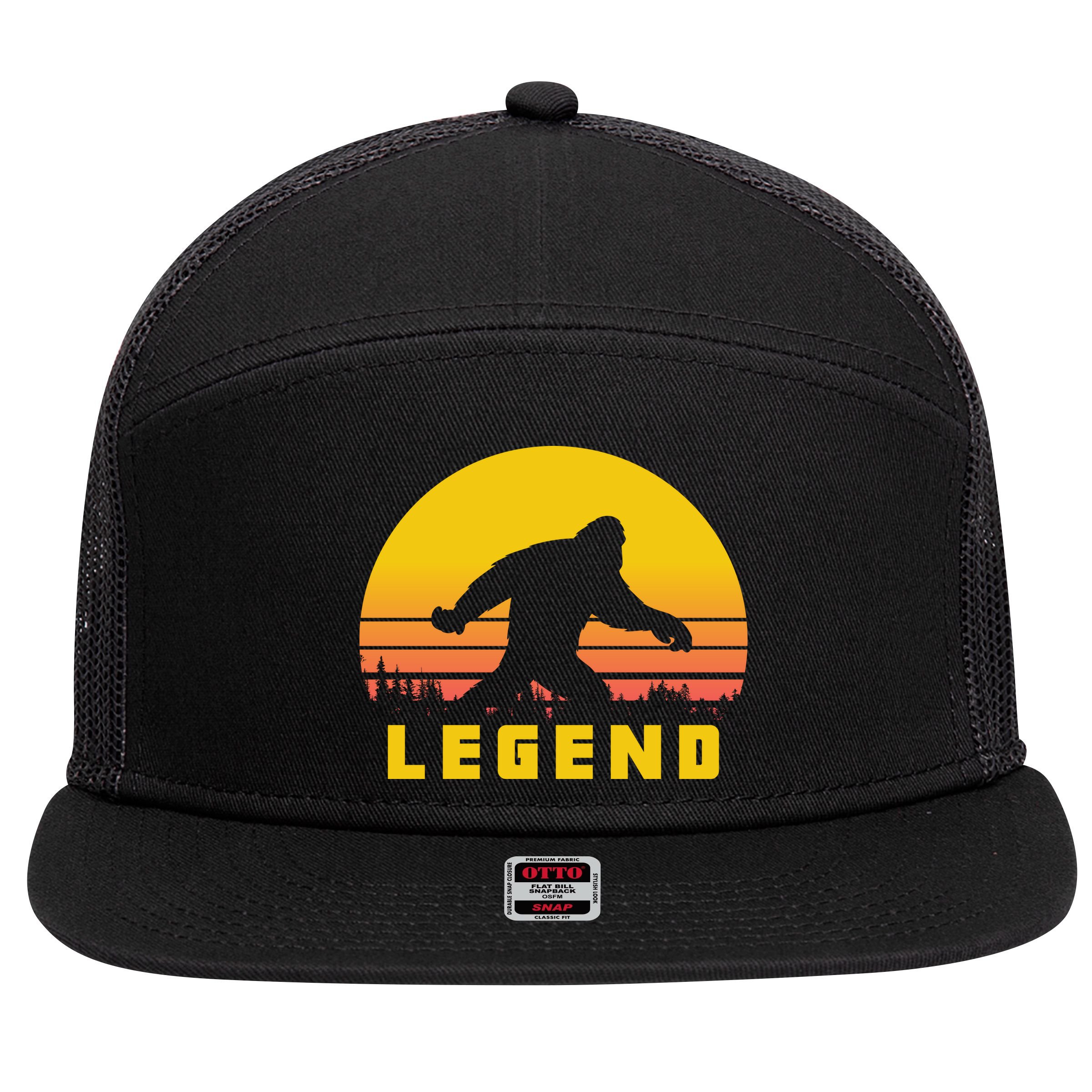 Bigfoot The Legend 7 Panel Mesh Trucker Snapback Hat