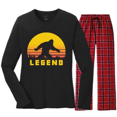 Bigfoot The Legend Women's Long Sleeve Flannel Pajama Set 