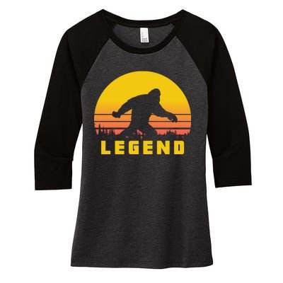 Bigfoot The Legend Women's Tri-Blend 3/4-Sleeve Raglan Shirt