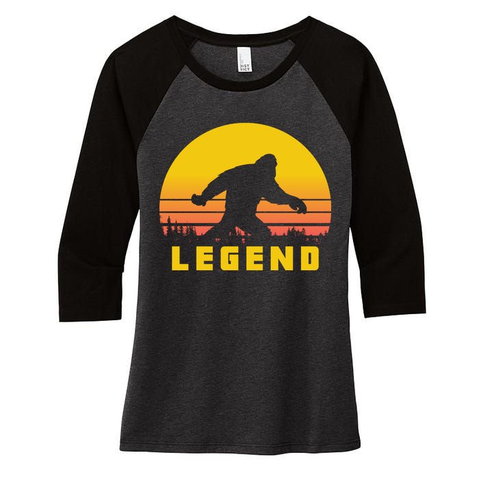 Bigfoot The Legend Women's Tri-Blend 3/4-Sleeve Raglan Shirt