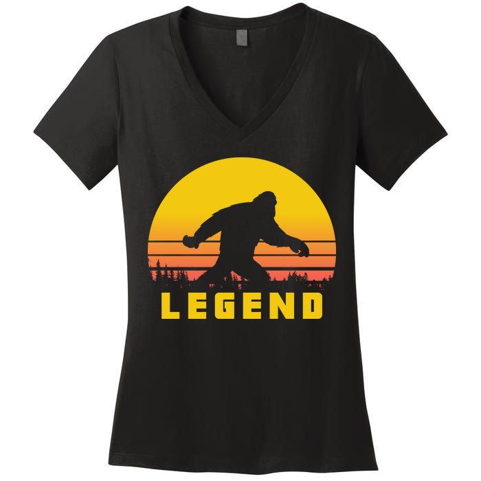 Bigfoot The Legend Women's V-Neck T-Shirt