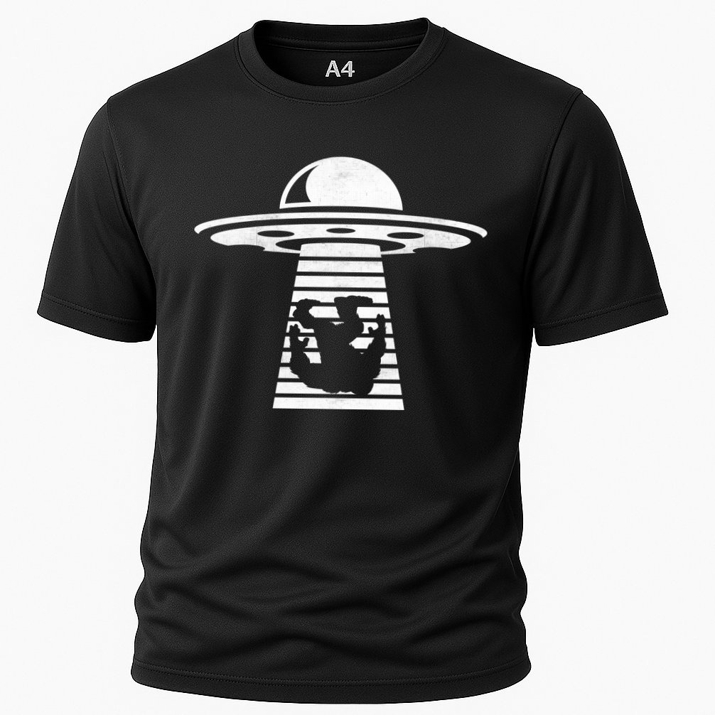Bigfoot UFO Abduction Believe Cooling Performance Crew T-Shirt