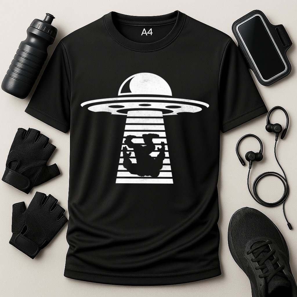 Bigfoot UFO Abduction Believe Cooling Performance Crew T-Shirt