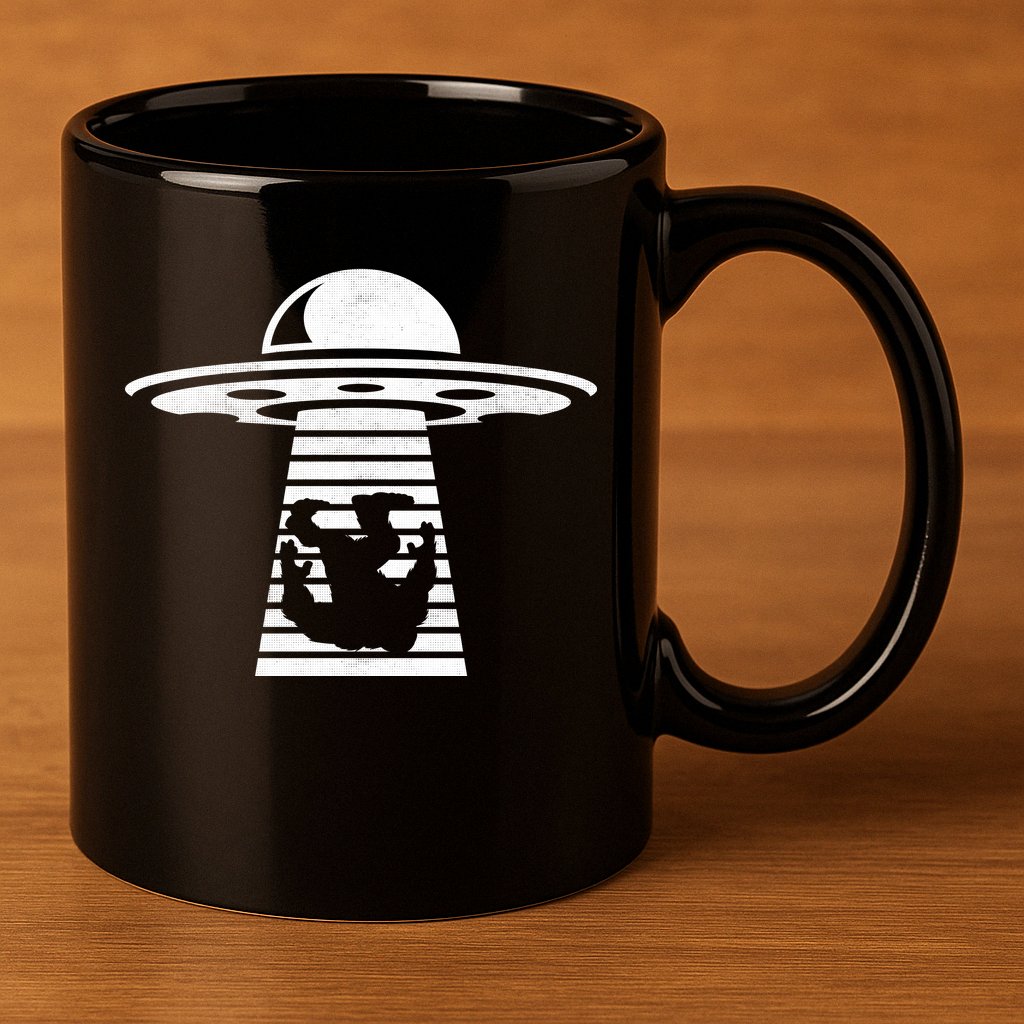 Bigfoot UFO Abduction Believe 11oz C Handle Ceramic Mug