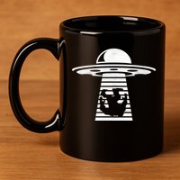 Bigfoot UFO Abduction Believe 11oz C Handle Ceramic Mug