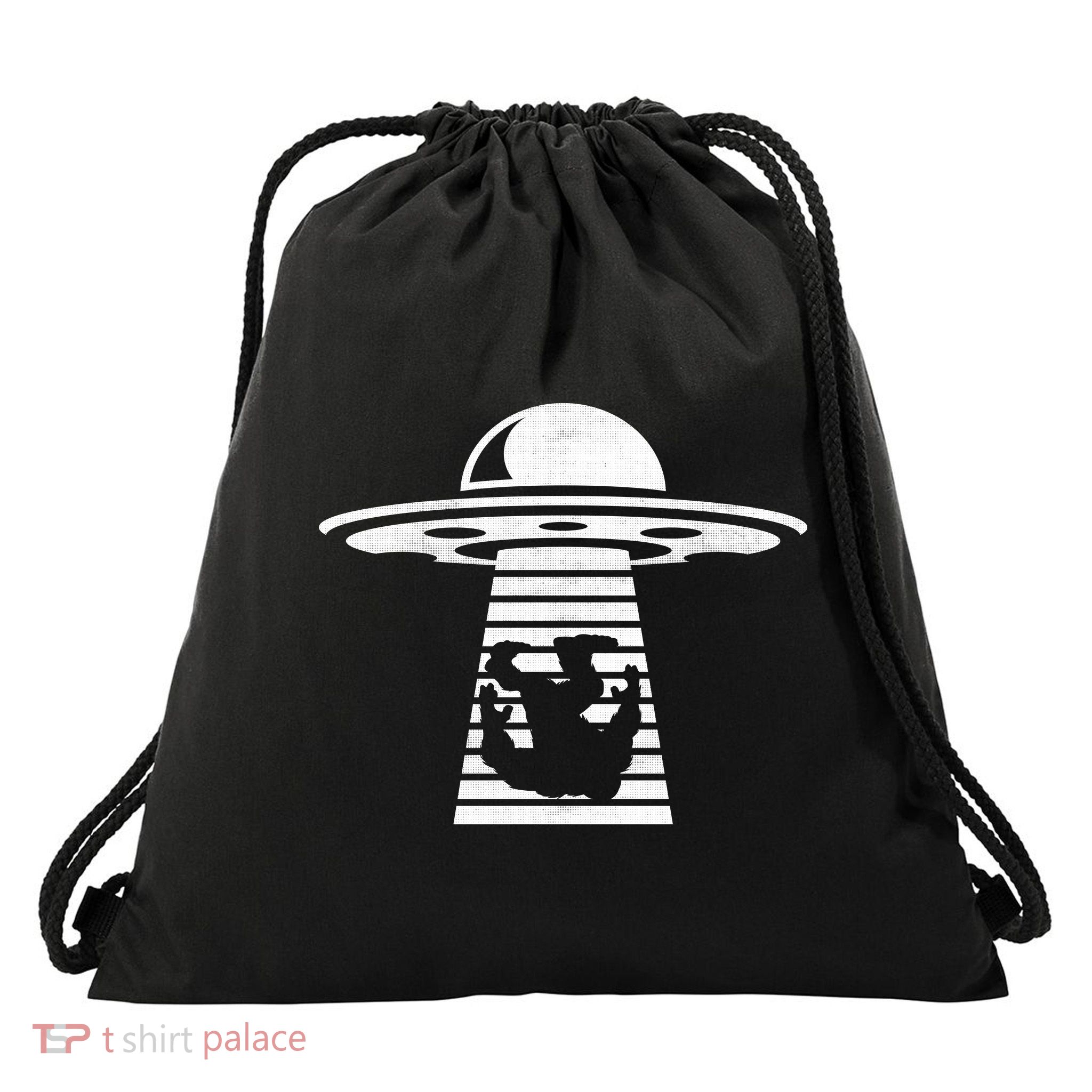 Bigfoot UFO Abduction Believe Drawstring Bag