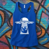 Bigfoot UFO Abduction Believe Womens Tank Top
