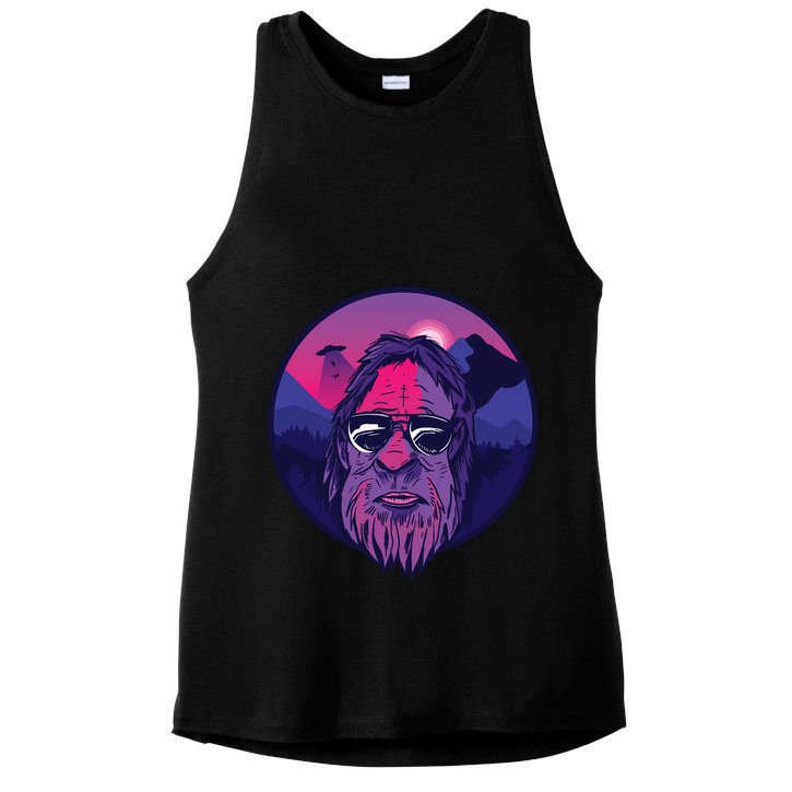 Bigfoot UFO Mountain Ladies PosiCharge Tri-Blend Wicking Tank