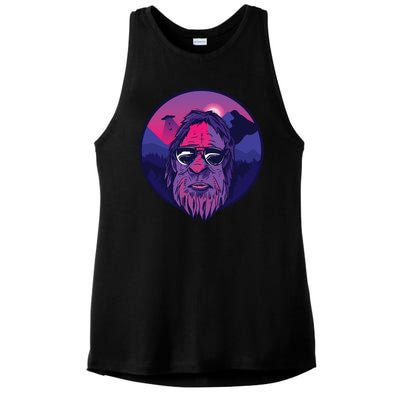 Bigfoot UFO Mountain Ladies PosiCharge Tri-Blend Wicking Tank