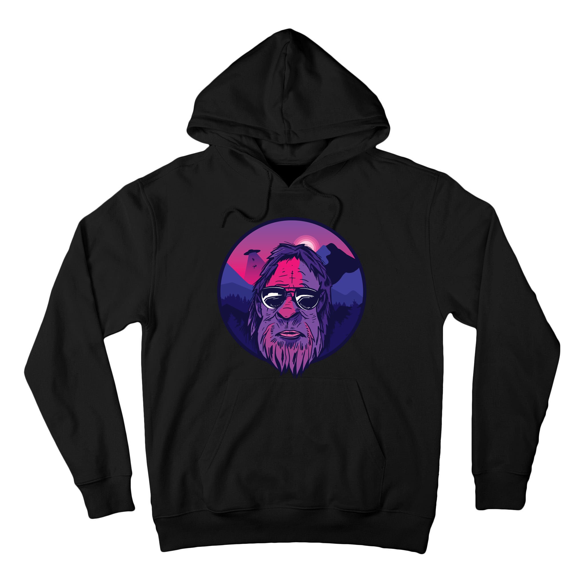 Bigfoot UFO Mountain Tall Hoodie