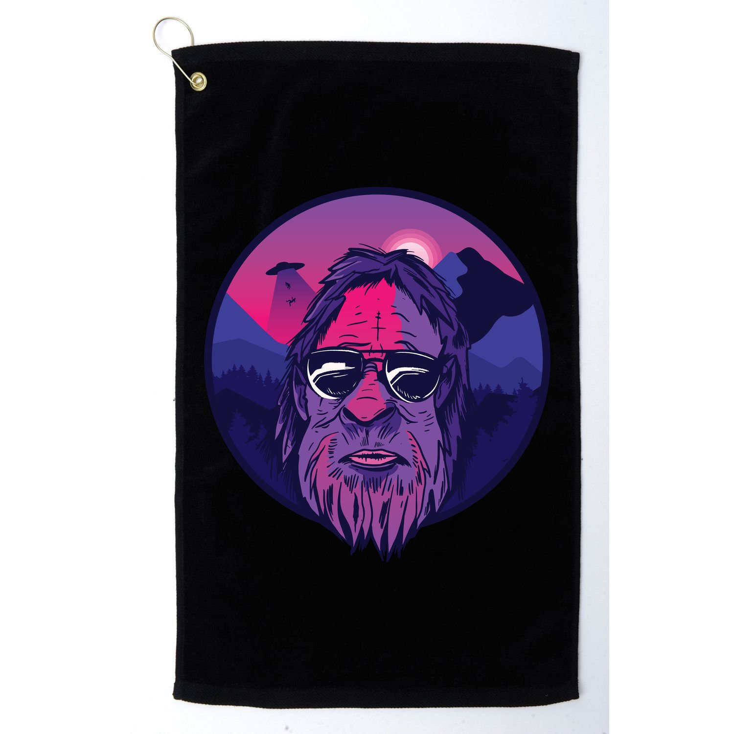 Bigfoot UFO Mountain Golf Towel