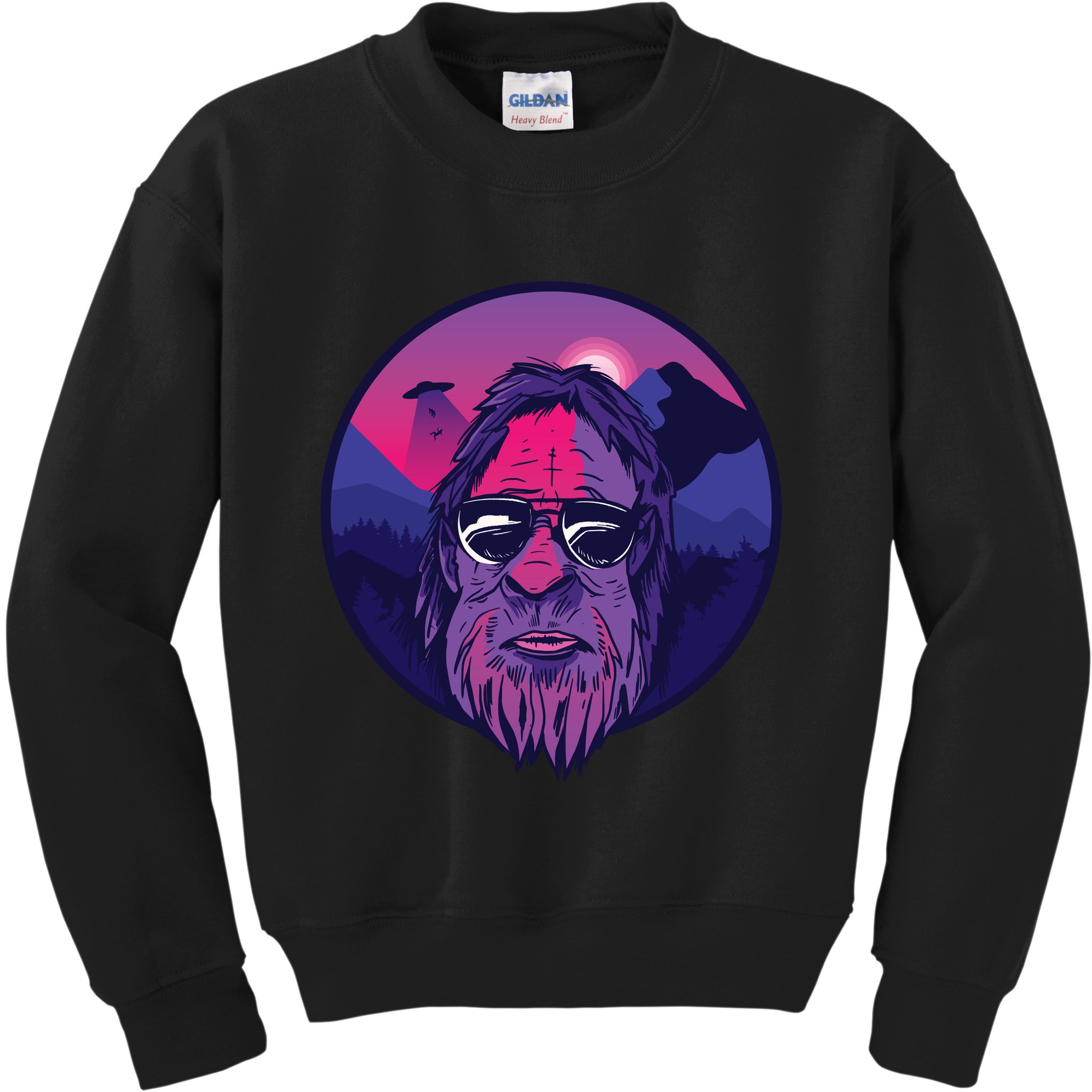 Bigfoot UFO Mountain Kids Sweatshirt