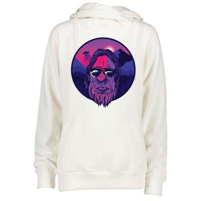 Bigfoot UFO Mountain Womens Funnel Neck Pullover Hood