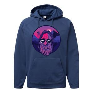 Bigfoot UFO Mountain Performance Fleece Hoodie