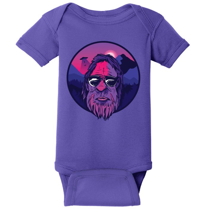 Bigfoot UFO Mountain Baby Bodysuit