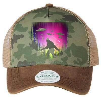 Bigfoot UFOs In Forest Legacy Tie Dye Trucker Hat