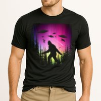 Bigfoot UFOs In Forest Cooling Performance Crew T-Shirt