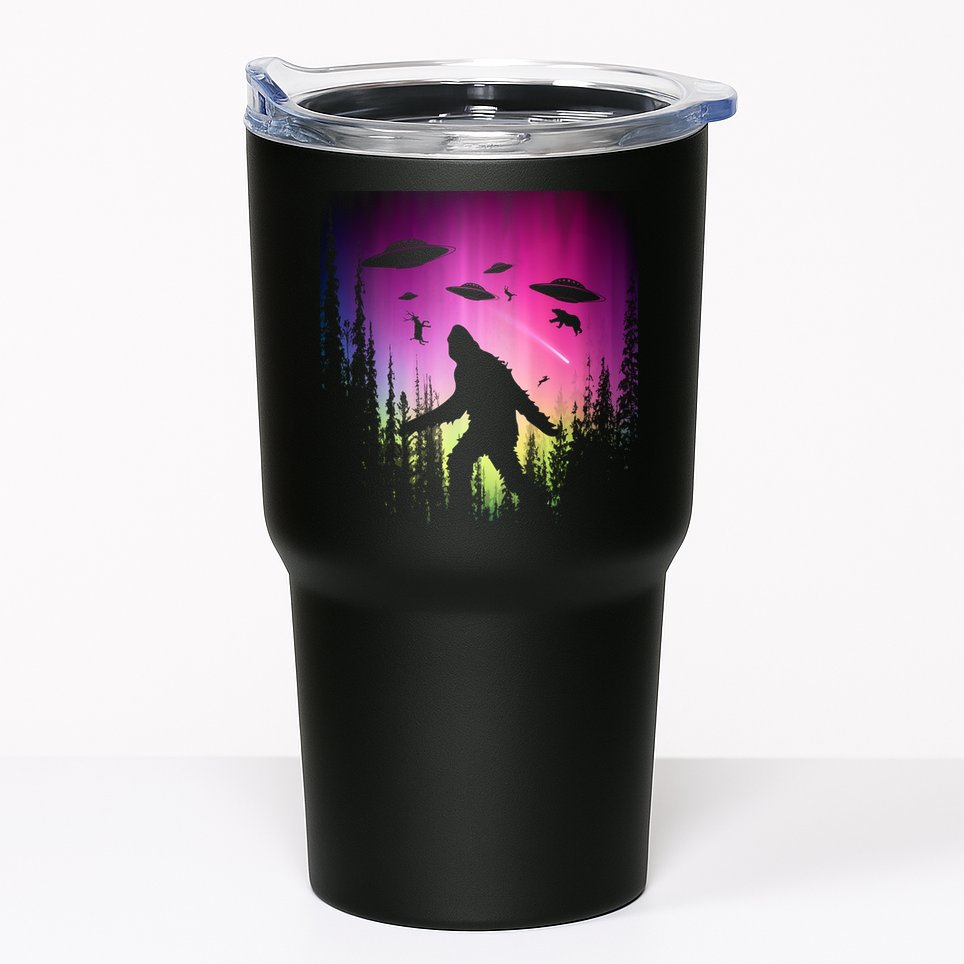 Bigfoot UFOs In Forest Tumbler