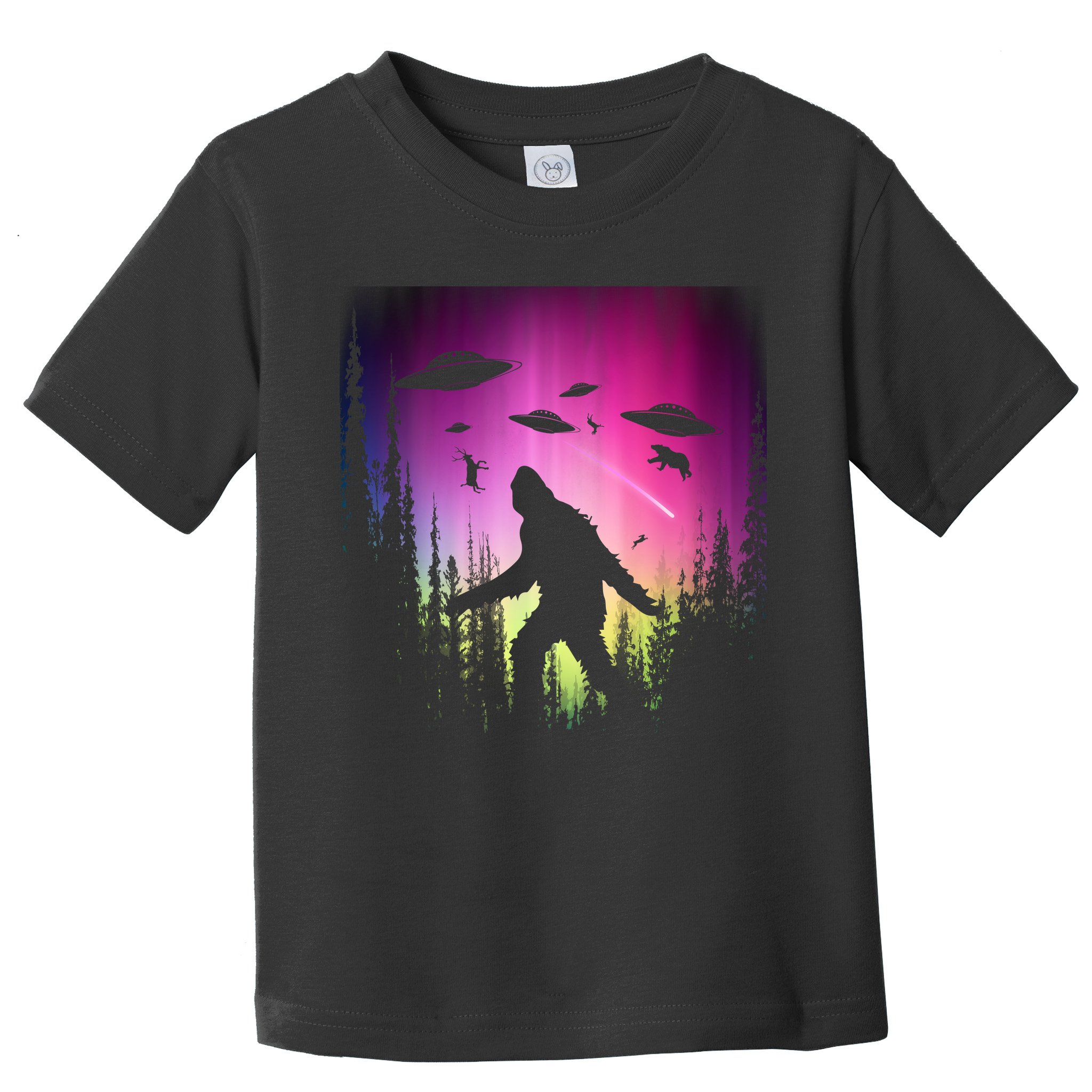 Bigfoot UFOs In Forest Toddler T-Shirt