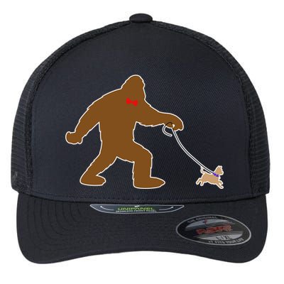 Bigfoot Walking Chihuahua Dog Flexfit Unipanel Trucker Cap