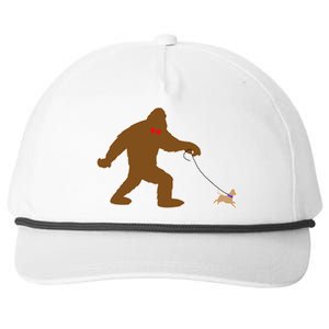 Bigfoot Walking Chihuahua Dog Snapback Five-Panel Rope Hat