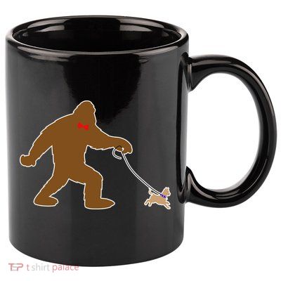 Bigfoot Walking Chihuahua Dog 11oz C Handle Ceramic Mug