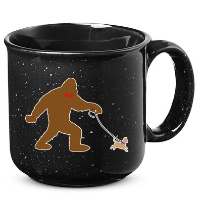 Bigfoot Walking Chihuahua Dog 15oz Campfire Ceramic Mug