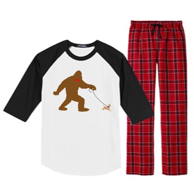 Bigfoot Walking Chihuahua Dog Raglan Sleeve Pajama Set