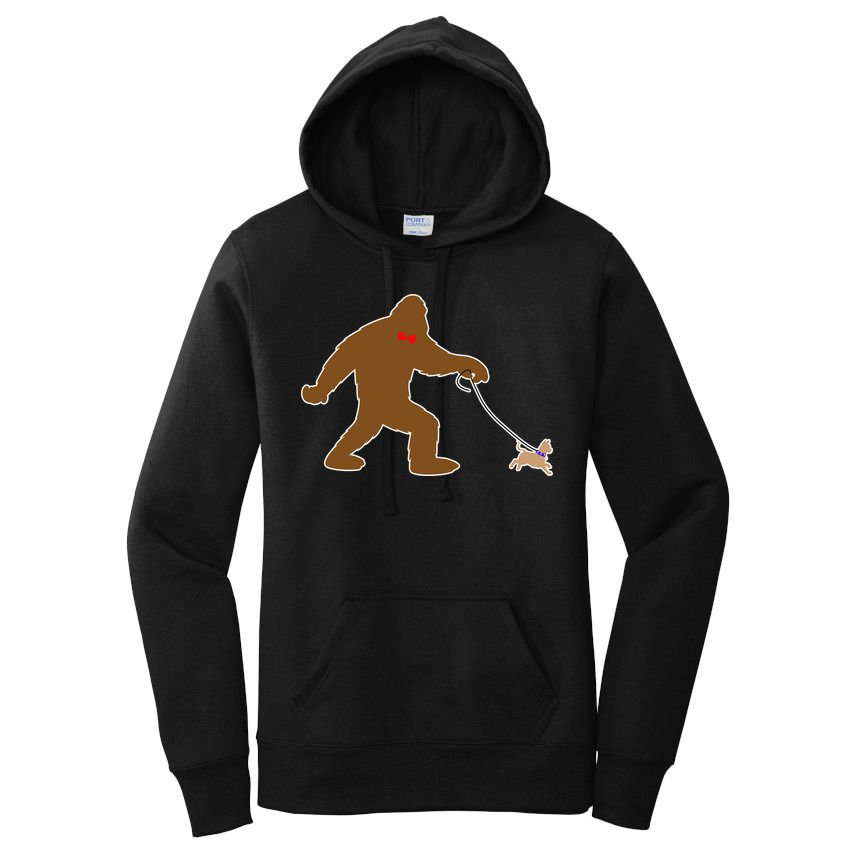 Bigfoot Walking Chihuahua Dog Women's Pullover Hoodie