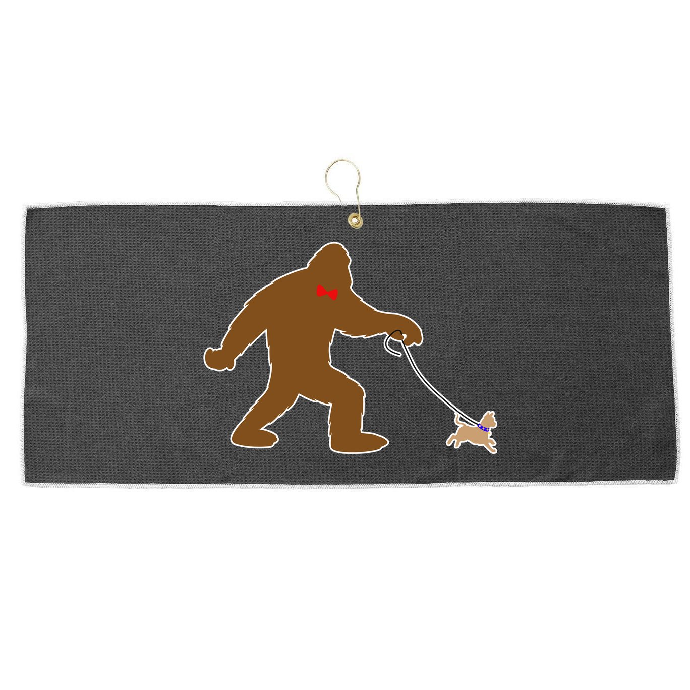 Bigfoot Walking Chihuahua Dog Large Microfiber Waffle Golf Towel