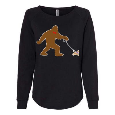 Bigfoot Walking Chihuahua Dog Womens California Wash Sweatshirt