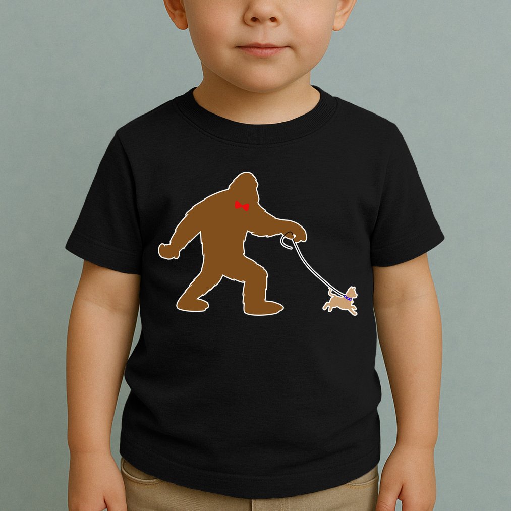 Bigfoot Walking Chihuahua Dog Toddler T-Shirt