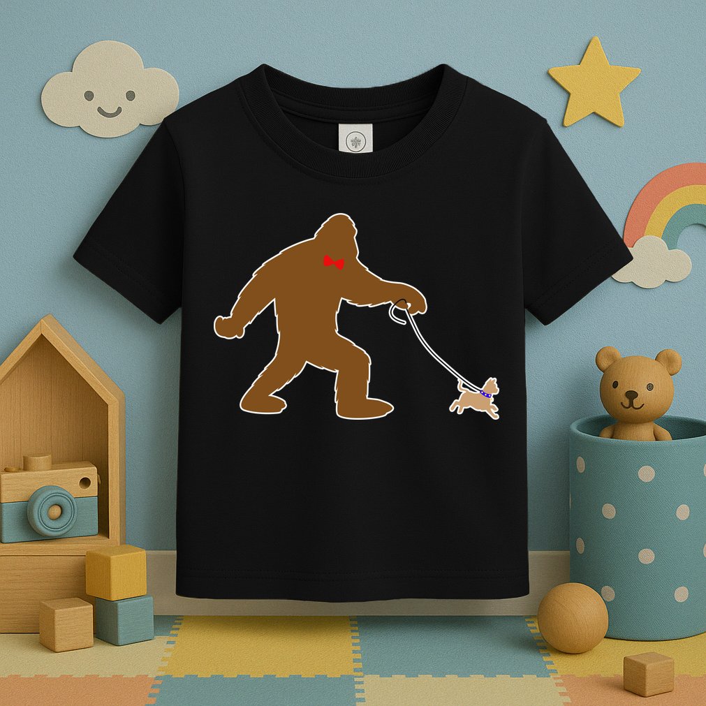 Bigfoot Walking Chihuahua Dog Toddler T-Shirt