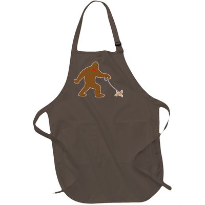 Bigfoot Walking Chihuahua Dog Full-Length Apron With Pockets