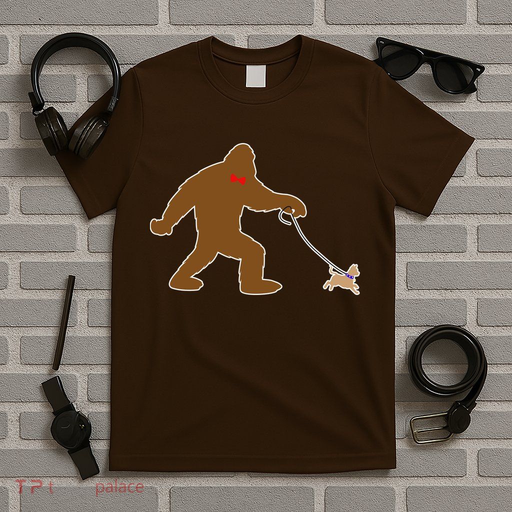 Bigfoot Walking Chihuahua Dog T-Shirt