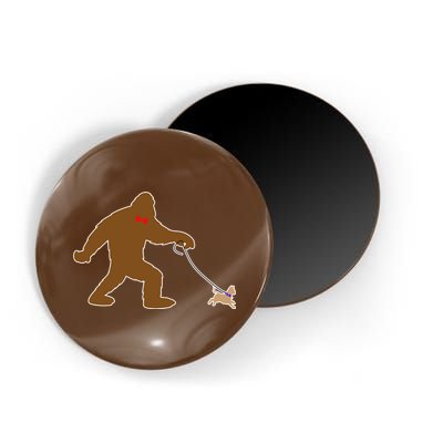 Bigfoot Walking Chihuahua Dog Magnet