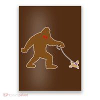Bigfoot Walking Chihuahua Dog Poster